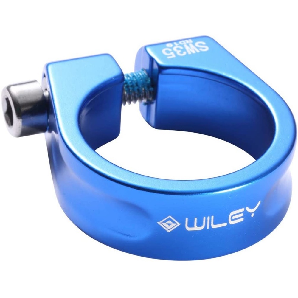 NWT WILEY-007 Bicycle Seat Post Clamp Aluminum Alloy 34.9MM Blue
